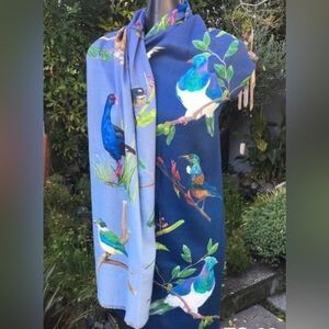 namaskar women’s blue gradient bird scarf L125-38
